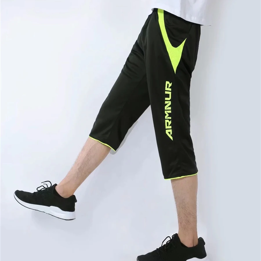 3/4 Men's Football Training Pants Sports Running Jogging Trousers Gym Fitness Soccer Training Pants Slim Football