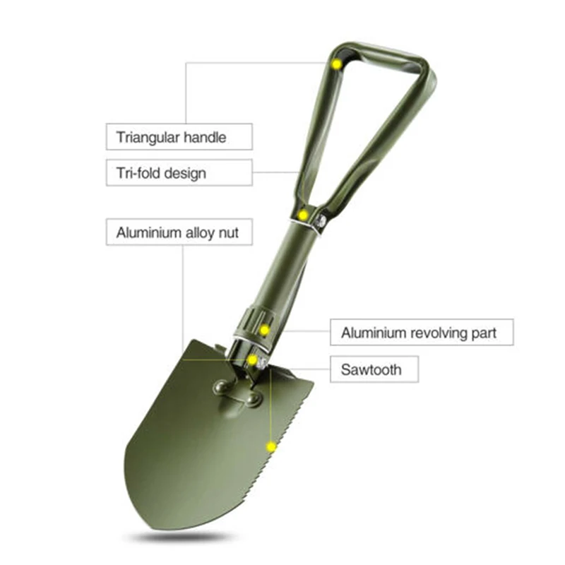 M/L Folding Shovel Military Shovel Tactical Multifunction Folding Spade for Outdoor Camping Survival Emergency Tool
