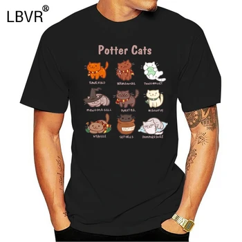 

Summer 2019 Short Sleeve Plus Size Potter Cats t-shirt Funny Gifts For Lovers Tshirt