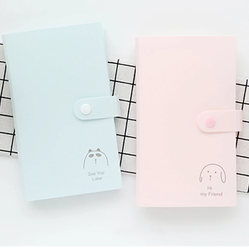 

240 слотов, 20*12 см, полипропиленовые Мультяшные портативные визитные карточки большой емкости с кнопкой для хранения идентификационных банковских карт