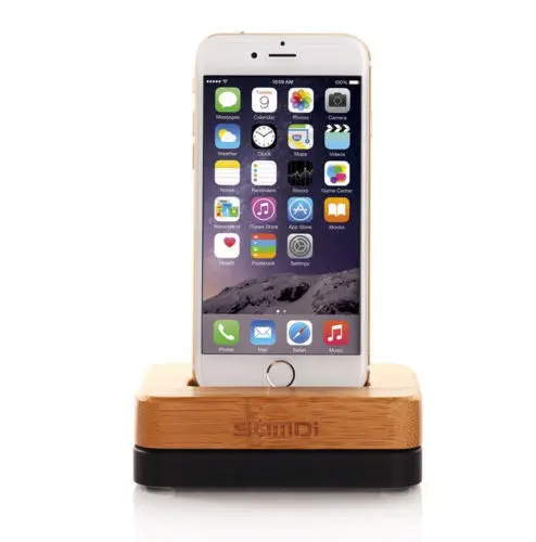 Walnut and Black GOOYIYO-деревянная подставка для телефона, зарядный держатель для iphone 6 6s 7 8 Plus, Бамбуковая и металлическая зарядная док-станция для iphone X Xs Max Xr - Цвет: Walnut and Black