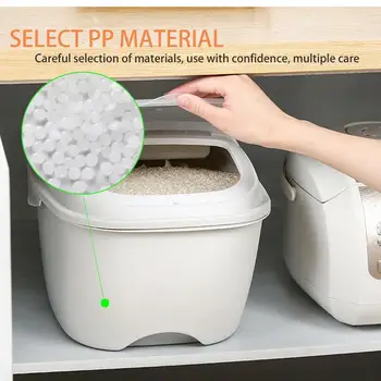 

10kg Flip Multi-function Rice Cylinder Plastic Rice Rice Box With Control Pest Sealed Moisture-proof Cup Storage Cylinder A4R5
