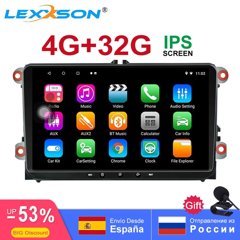 Автомобильный мультимедийный плеер с радио IPS Android 8 1 Восьмиядерный 4G + 32G для