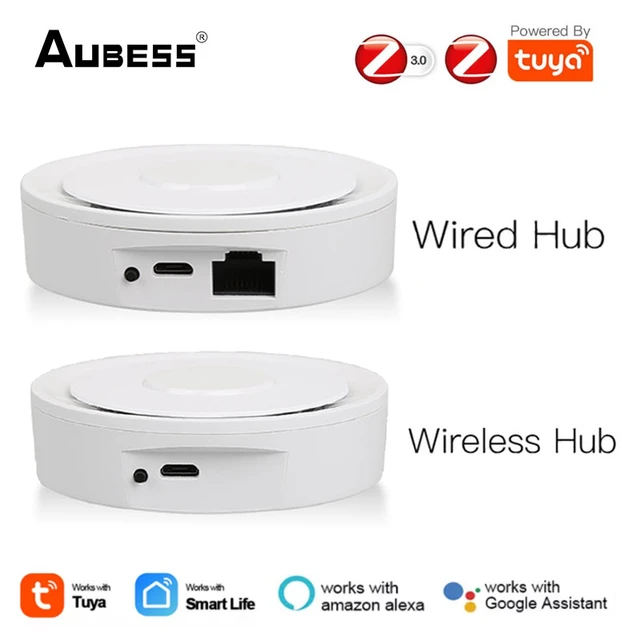 MOES ZigBee 3.0 & Bluetooth & Mesh Hub Only Support Tuya Device Work with  Smart Life App, Intelligent Bridge Wired Smart Home Gateway Voice Control