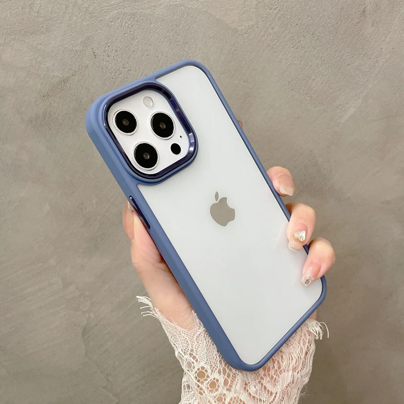 ins Metal lens anti-fall bumper Clear armor case for iphone 13 13Pro 11 12 12Pro Max X XR Transparent Shockproof back cover