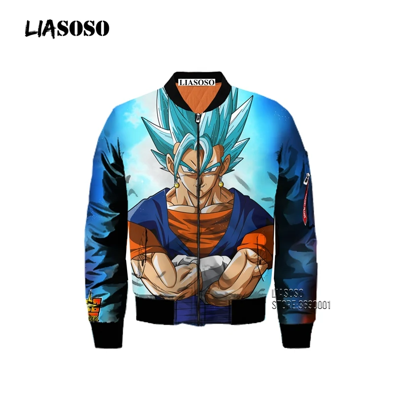 Аниме Драконий жемчуг Супер Saiyan 3D принт Мужская Зимняя Толстая куртка-бомбер летная куртка пальто в стиле панк повседневные топы пальто в стиле хип-хоп - Цвет: 12