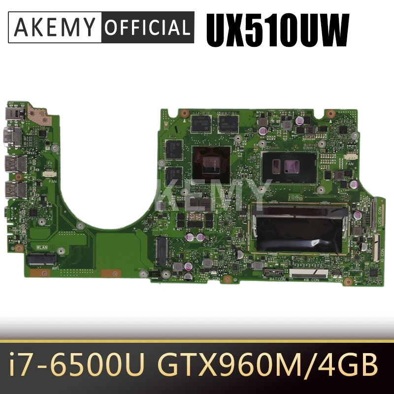 Akemy для ASUS UX510UWK UX510UW UX510U U5000U UX510UXK материнская плата ноутбука i7 6500U GTX960M/4GB DDR4 8GB