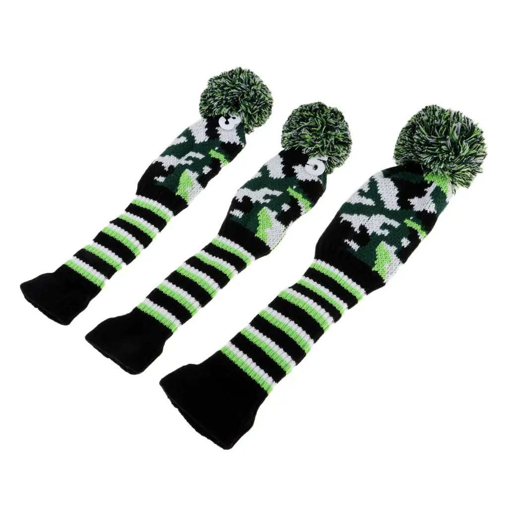 3 шт. Гольф Pom Knit головной убор с длинным горлышком драйвер проход древесина Крышка головки