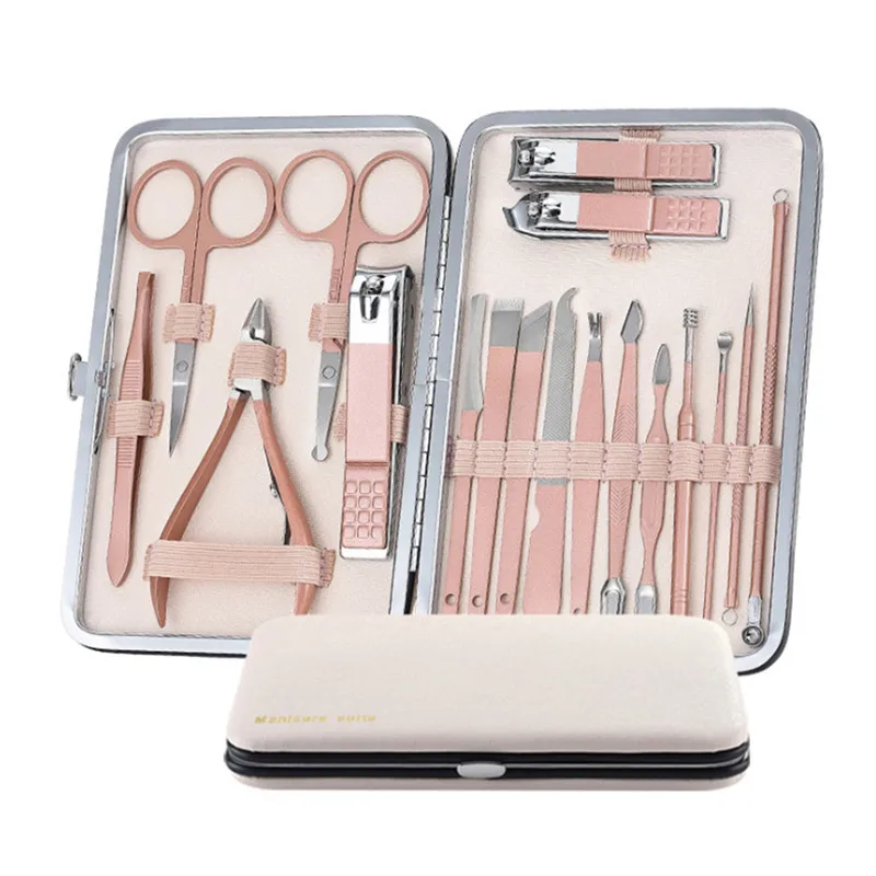 

18Pc Manicure Tools Nail Clipper Nipper Professional Manicure Tool Set Travel Pedicure Tool Kit With Case Nail Art Trimming Tool