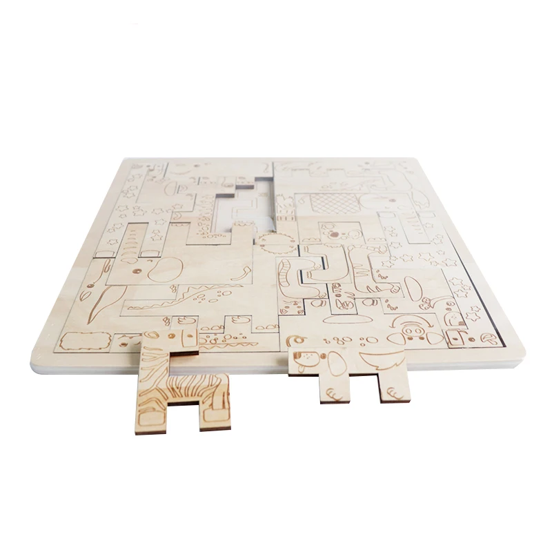 Wooden Animal Zoom Jigsaw Baby Educational Toys for Kids Free Shipping children toys
