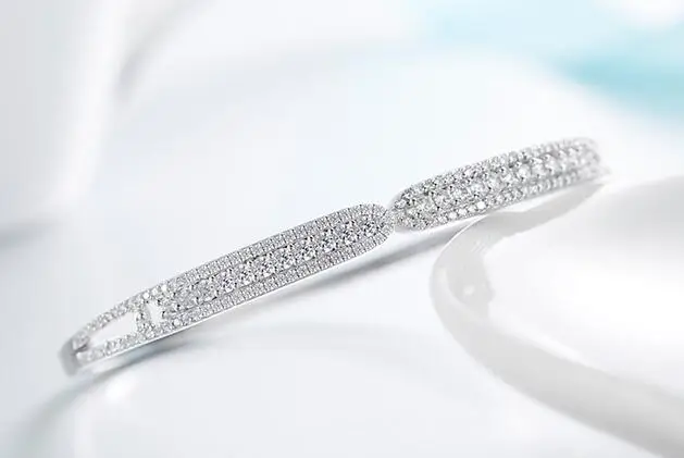 YPD129 925 Серебряный женский браслет с цирконом свадебный браслет для девочек
