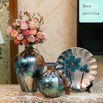 

3pcs / Set New Ceramic Vase European style Vase creative Wedding Gifts vases decoration home Handicraft Furnishing Articles