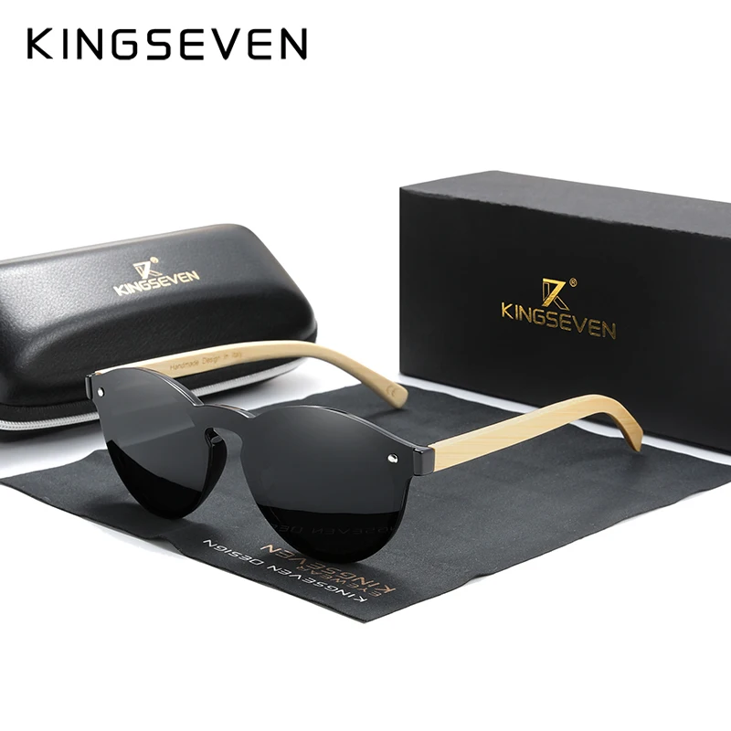 Поляризованные мужские и женские очки KINGSEVEN деревянные Винтажные Солнцезащитные