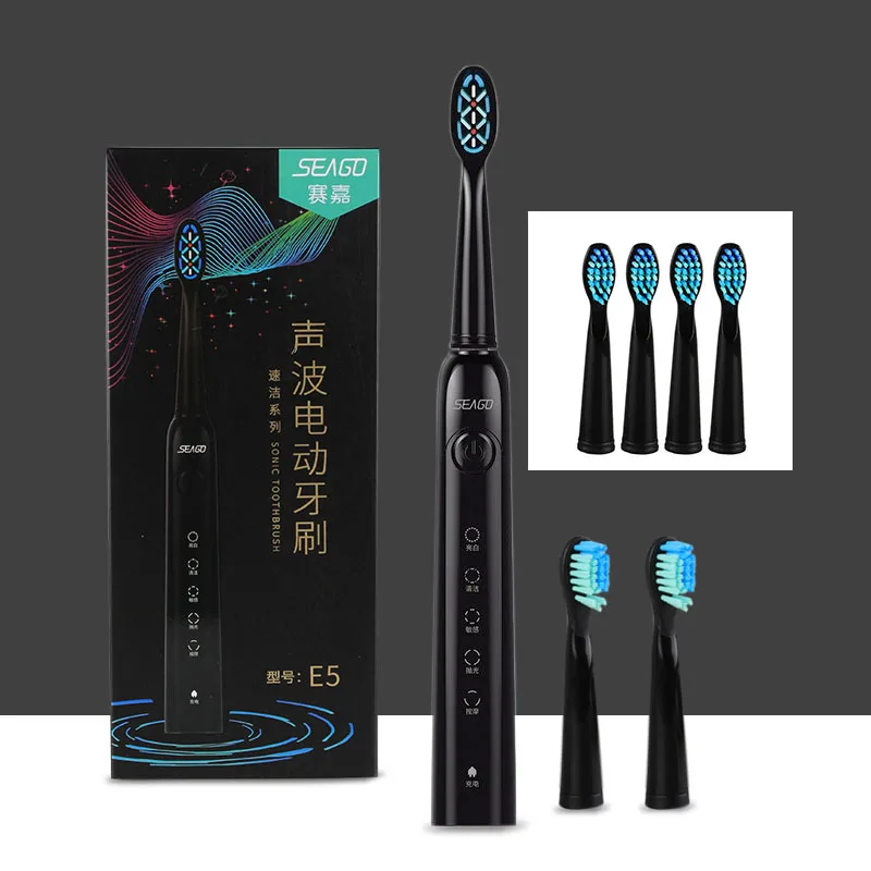 

SEAGO Sonic Automatic Brush Adult Oral Health Smart Timer Toothbrush with 7 Replacement Brush Heads