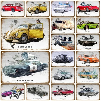 

Luxury Cars Retro Pub Bar Decoration Tin Sign Shabby Chic Home Decor Plaque Metal Sign Wall Poster Vintage Decor Art Vintage