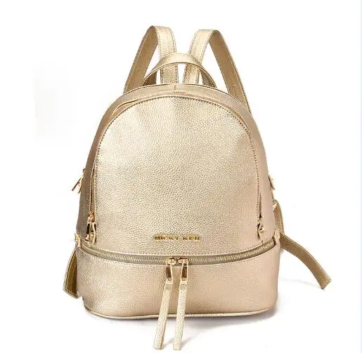 Новинка, Mochila Escolar, наружная сумка на молнии, украшение, унисекс, повседневный рюкзак, Ретро стиль, школьные сумки, дорожные сумки, подростковые рюкзаки, сумки - Цвет: gold