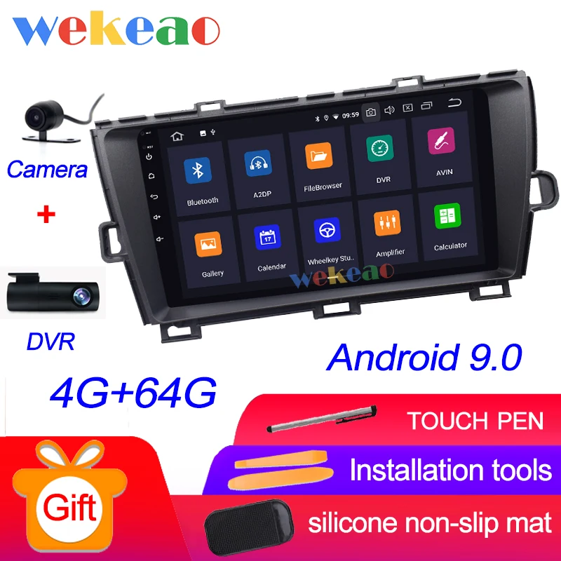 Wekeao сенсорный экран " Android 9,0 автомобильный Dvd мультимедийный плеер для Toyota Prius автомобильный Радио gps навигация 2009-2013 - Цвет: Android Car Radio