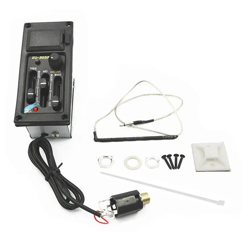 

EQ-505R Acoustic Guitar 3 Band Preamp Amplifier Equalizer Pickup Piezo