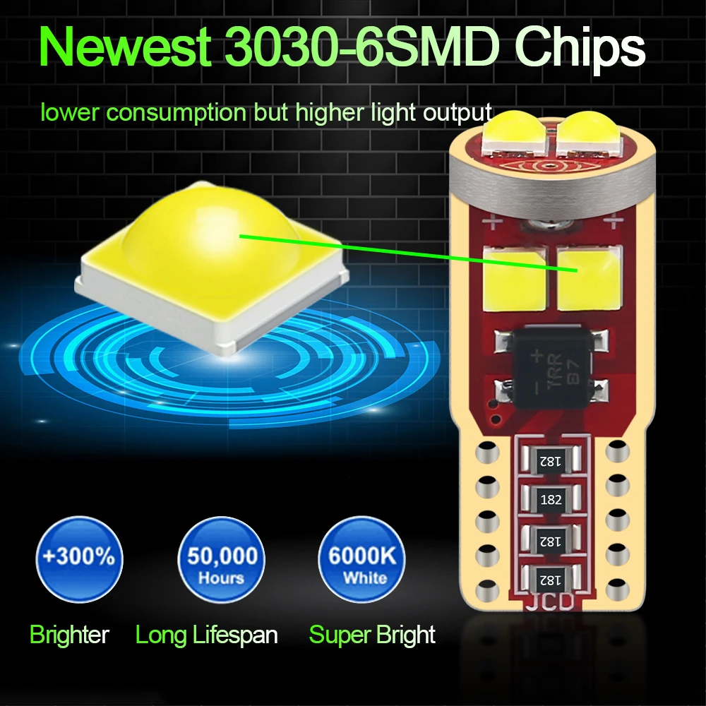 T10 W5W 194 168 3030 6smd  ڵ  ׸ ȣ Ʈ,  Ŀ  ̵  ڵ White12V, 2 