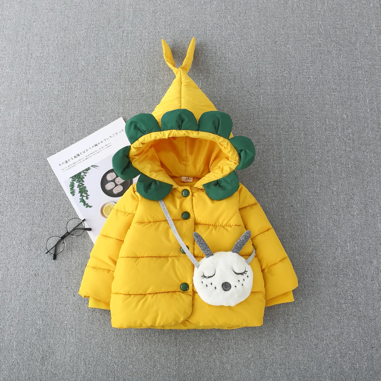 Winter New Style Cotton-padded Jacket Korean-style Girls Petal Hand Cotton of Cotton-padded Jacket Candy-Colored Cotton-pad