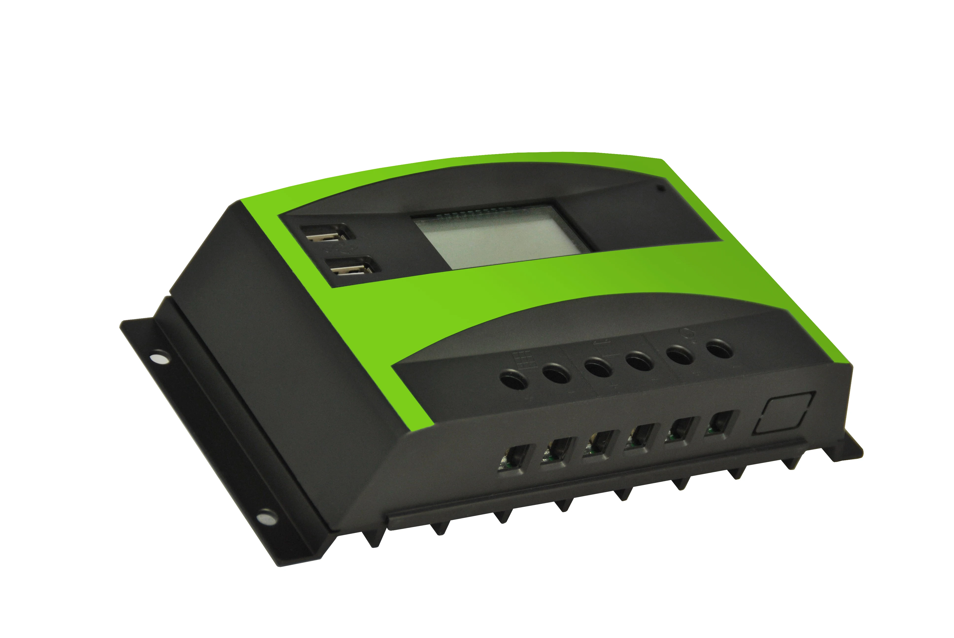 Интеллектуальный 30A CE ROHS 12 V/24 V Авто преобразования ЖК-дисплей с 2 USB нагревательной панелью зеленый Солнечный контроллер заряда