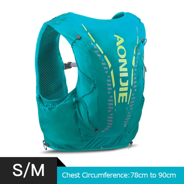 Turquoise SM AONIJIE Расширенная кожа 12L гидратация Рюкзак Пакет сумка Жилет Мягкий водный Пузырь фляга для велоспорта Пешие прогулки Трейл бег марафон - Цвет: Turquoise SM