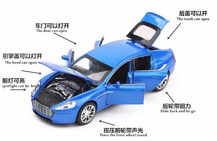 carro de brinquedo metal for aston martin modelo escala com função porta brinquedos