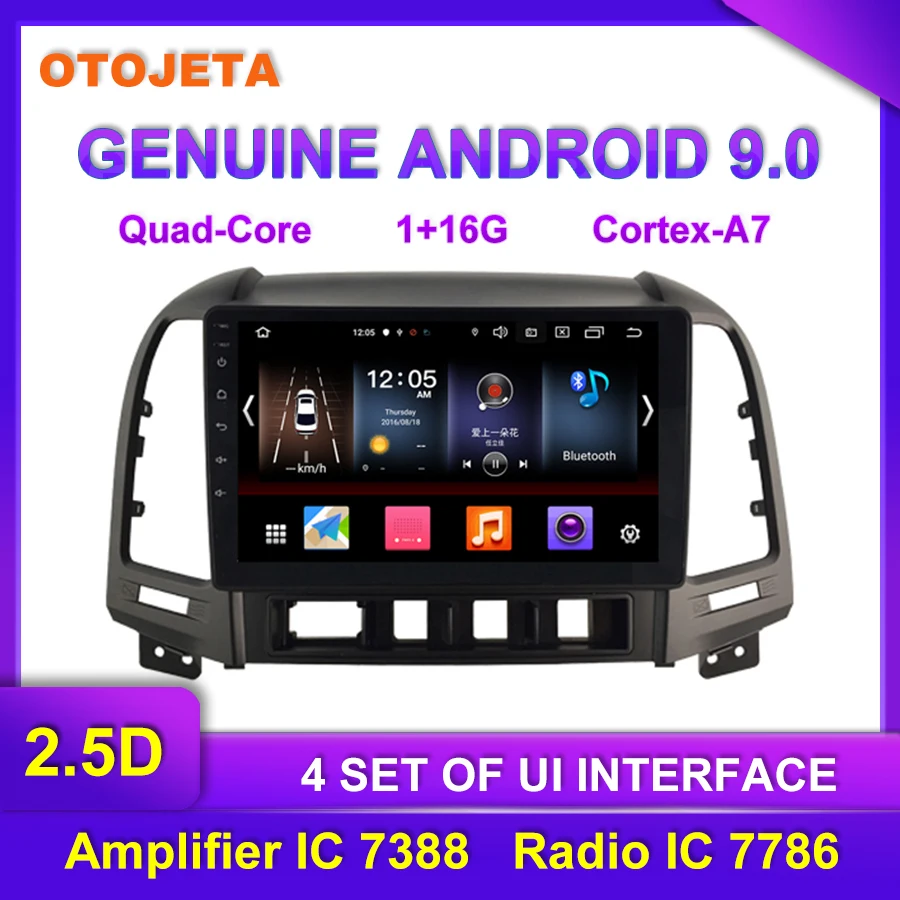 

Factory direct sale OTOJETA Android 9.0 Car Multimedia Radio For 2006-2012 Hyundai Santa Fe tape recorder GPS USB AUX Navigation