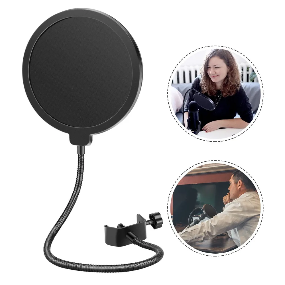 Professional Microphone Pop Filter Mask Shield Compatible with Blue Yeti and Any