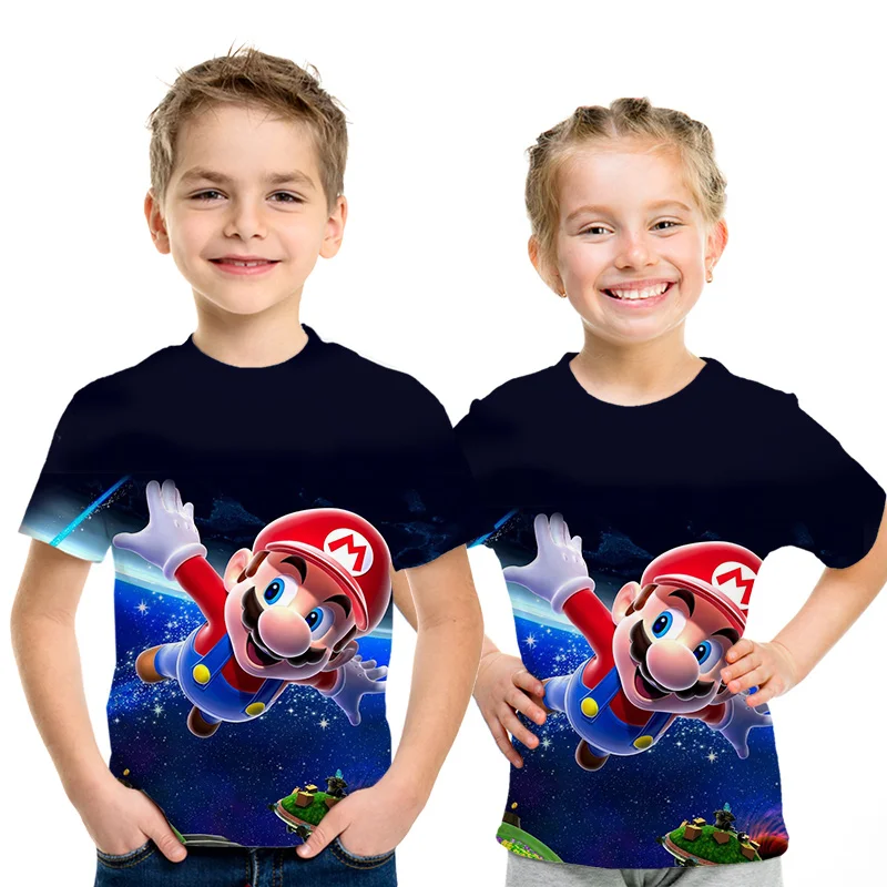 Новинка года, футболка с 3D принтом «Супер Мэри» наряд для родителей и ребенка hrarjuku детская футболка повседневные Короткие рукава уличная одежда для мальчиков и девочек - Цвет: NT934