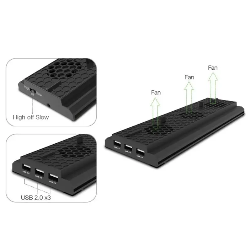 Вертикальная подставка с 3 USB портами охлаждающий вентилятор для X box One охладитель