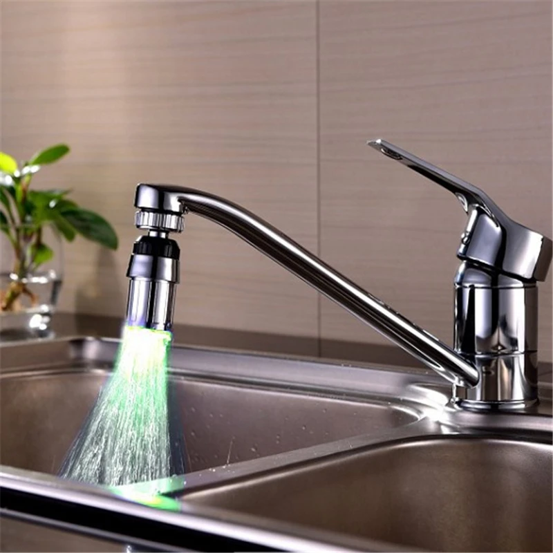 LED Faucet Светодиодный цилиндрический водопроводный кран, Светодиодный водопроводный кран, три цвета, изменение температуры, вращение на 360 градусов, три цвета,@ 25 - Цвет: LED Faucet
