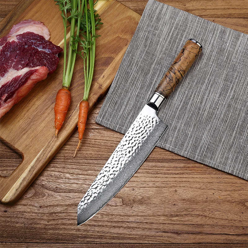 8 inch Damascus Chef Knife Table Best Kitchen Western Japanese Butcher Cooking Sashimi | Дом и сад