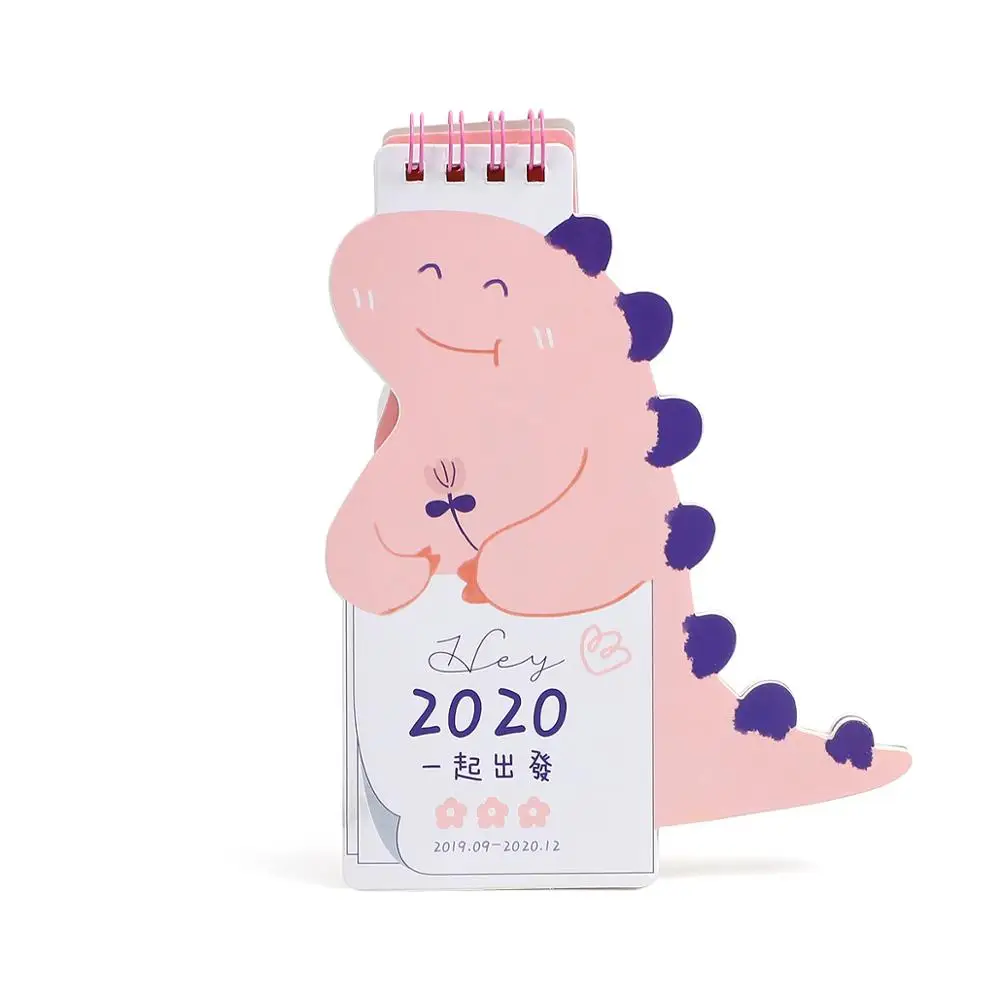 1pc agenda Lovely Dinosaur Mini Desk Calendar DIY Cartoon Portable Calendars Daily Schedule Planner