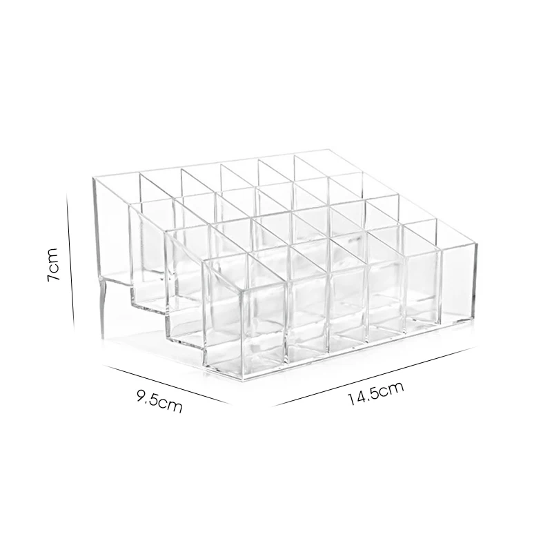 24/6 Grid Lipstick Box Acrylic Makeup Organizer Storage Box Lipstick Nail Polish Display Stand Holder Cosmetic Organizer Box makeup organizer makeup storage box cosmetic storage box storage box