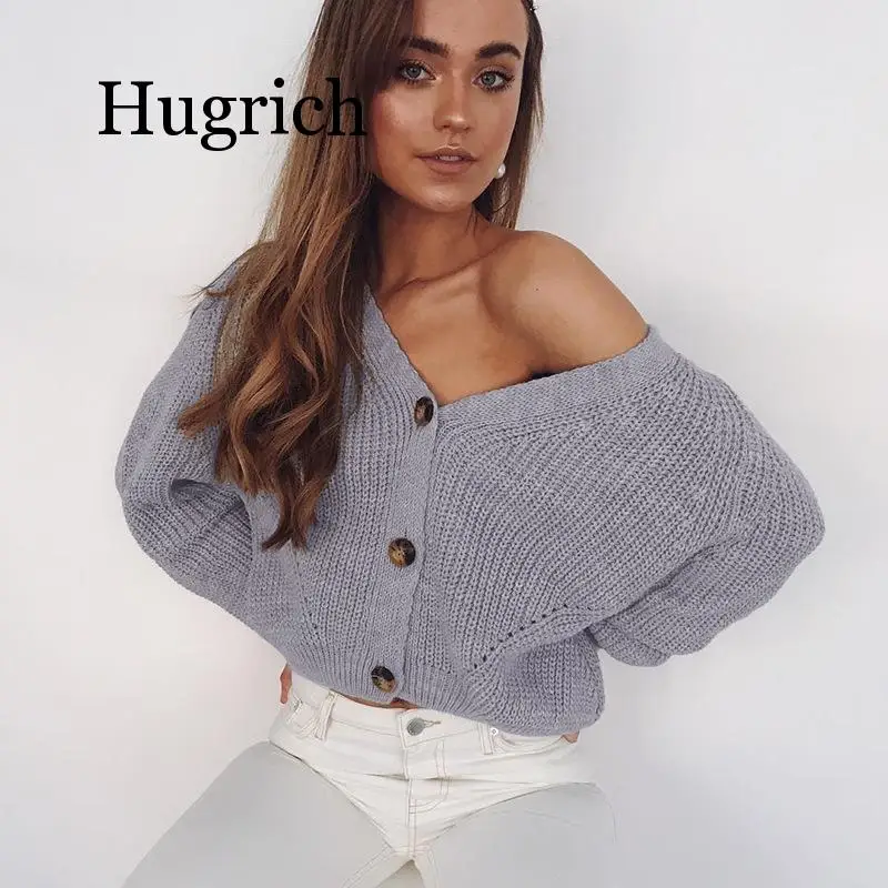 

2020 Casual Fashion Knitted Cardigans Sweater Women Solid Basic Autumn Winter Jumpers Long Sleeve Button V Neck Sweater