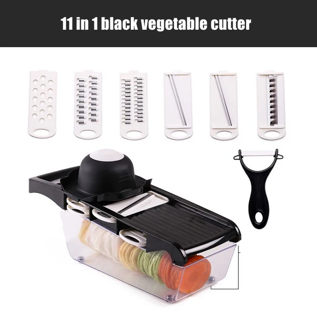 Vegetable Cutter Grater for Vegetables Slicers Shredders Multi Slicer Peeler Carrot Fruit 6 In 1 Gadgets Vegetable Cutting Tools black