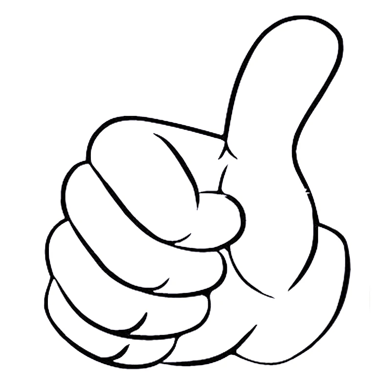 

Creative Car Sticker Cartoon Hand Gesture Thumb Up Success Decor Waterproof Vinyl Decal Automobile Accessories,15cm*12cm