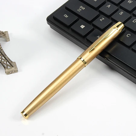 luxury gold 1pcs Custom Logo Милая металлическая гелевая ручка Роскошный персональный Kawaii канцелярский магазин пункт Забавный школьный офисный материал поставка стационарная вещь - Цвет: luxury gold 1pcs