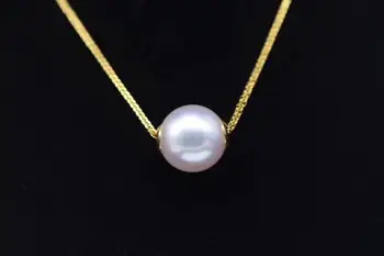 

D315 Fine Jewelry 18K Gold 9-10mm Natural Ocean Sea Akoya Pearl Pearl Pendants Necklaces for Women FIne Pearls Pendants