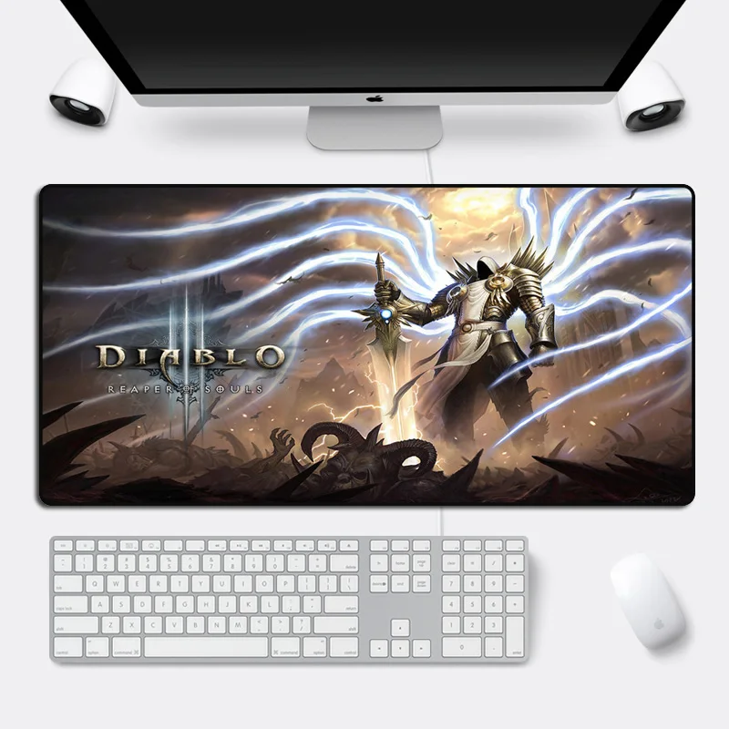 DIABLO Ⅲ для долговечной игры Коврик для мыши Otaku большой коврик для мыши геймер большой 60x30 см Модный замок края моющийся компьютерный коврик