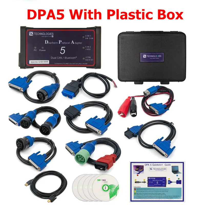 full set plastic Профессиональный DPA 5 Dearborn протокол адаптер 5 Полный Адаптеры DPA5 сверхмощный грузовик сканер без Bluetooth двойной может DPA - Цвет: full set plastic