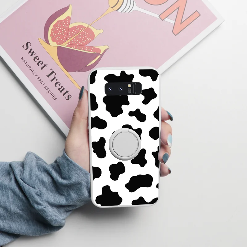 For Samsung Galaxy Note 10 9 8 Case Magnetic Ring Holder Fundas For Samsung GalaxyNote10 GalaxyNote9 GalaxyNote8 Flower TPU Etui kawaii samsung cases Cases For Samsung