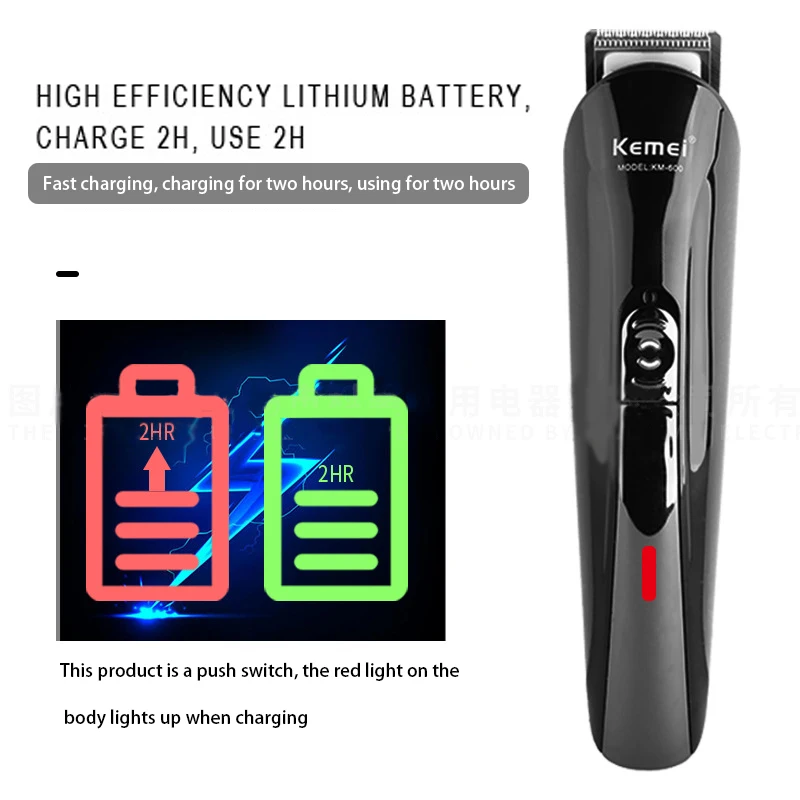 Kemei KM-600 Electric Hair Clipper Beard Trimmer Razor Shaver Men Shaving Machine Hair Cutting Nose Trimmer 11 in 1 Styling Tool 2