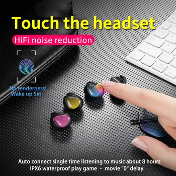 

TWS-T10 mini phone ecouteur sans fil bluetooth earphone 5.0 binaural true wireless touch waterproof earbuds with charging D8