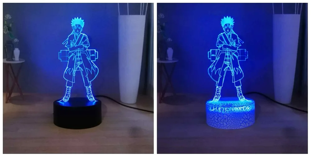 Наруто настольная лампа Uzumaki Наруто RGB разноцветный сенсорный 3D иллюзия настольная лампа японский Классический Аниме светодиодный детский ночник