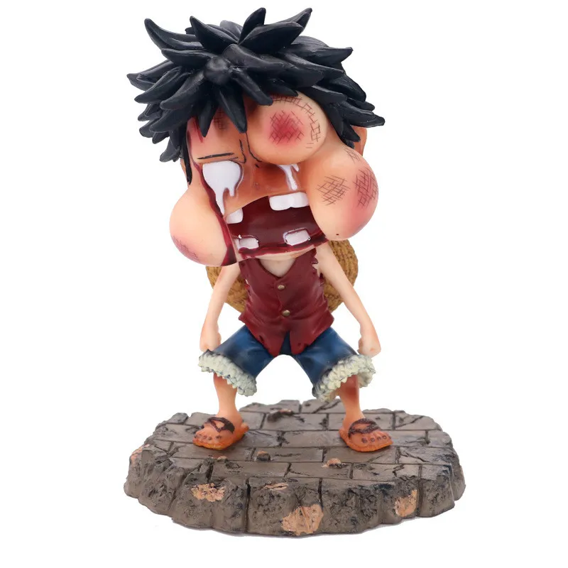 Луффи забавное жирное лицо 15 см цельная деталь ПВХ экшн фигурки OP Luffy Zoro Sanji