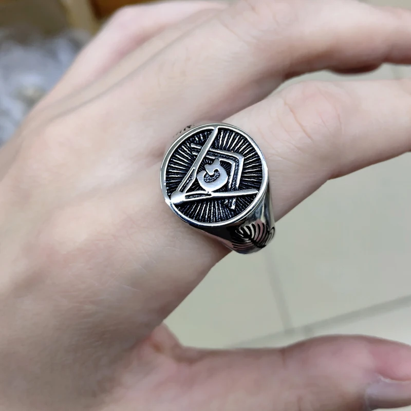 New Retro Mason Freemason Masonic Symbols G Templar Rings for Men Punk Cool Master Free Men's Signet Ring Male Gifts Wholesale |