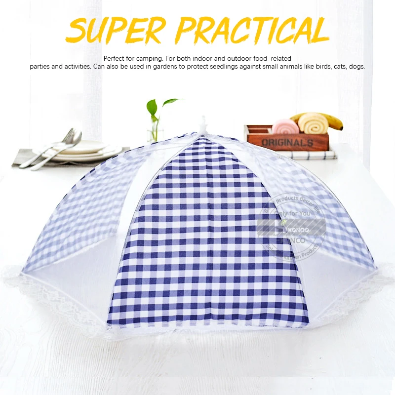 Konco Food Umbrella Cover Lace Mesh Screen Collapsible Anti Fly Mosquito Picnic Foods Covers food cover Kitchen Accessories Kitchen Tool