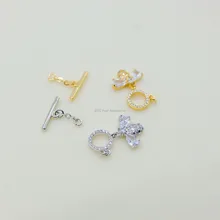 

DIY pearl jewelry accessories necklace bracelet single row little bee ot buckle copper plated 18K Gold